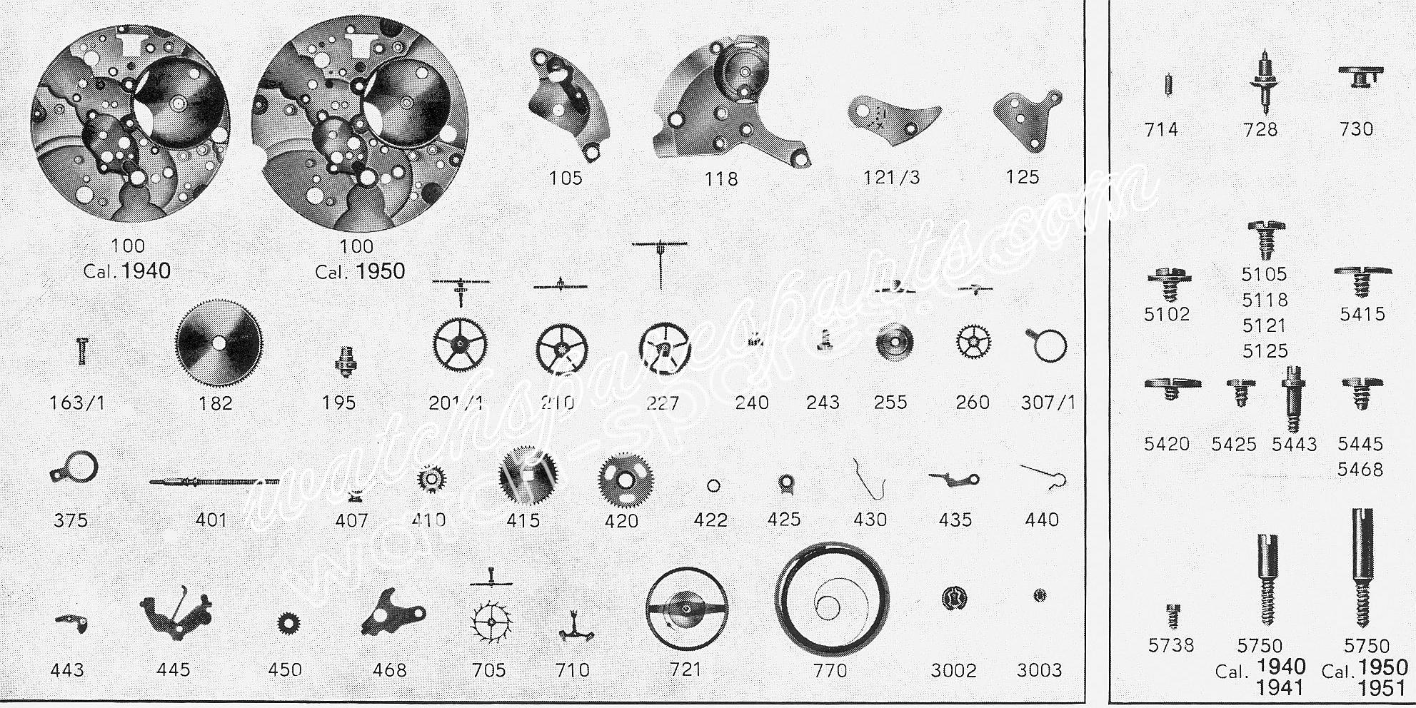 A Schild AS 1950 watch parts
